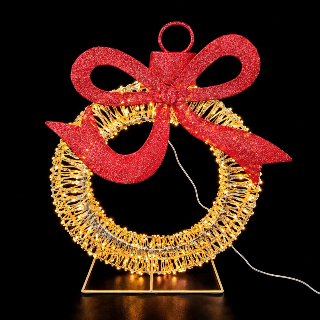 Ad Trend Luminous Gold Christmas Bauble in Plastic and Iron with 500 LED Lights IP44 58x22xH73 cm – Outdoor Christmas Decoration