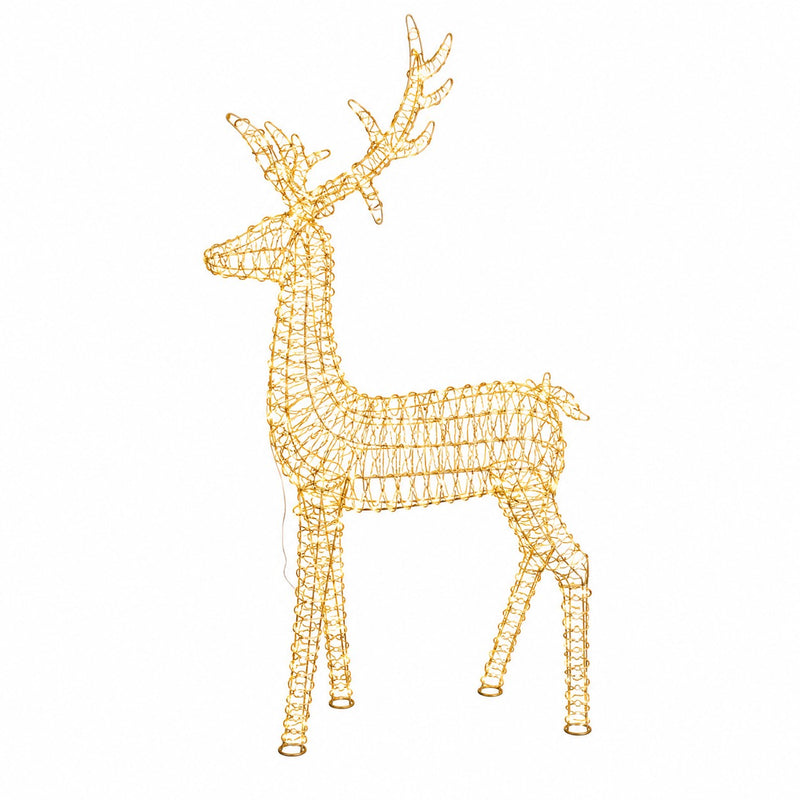 Ad Trend Illuminated Golden Reindeer with 2400 LED Warm Light IP44 110x340xH200 cm – Christmas Decoration for Indoor and Outdoor