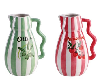 Ad Trend Decorative Ceramic Pitcher-Shaped Vase Assorted 13x16xH12 cm 1 Pcs – Home Décor Accessory for Flowers and Plants, House Decoration