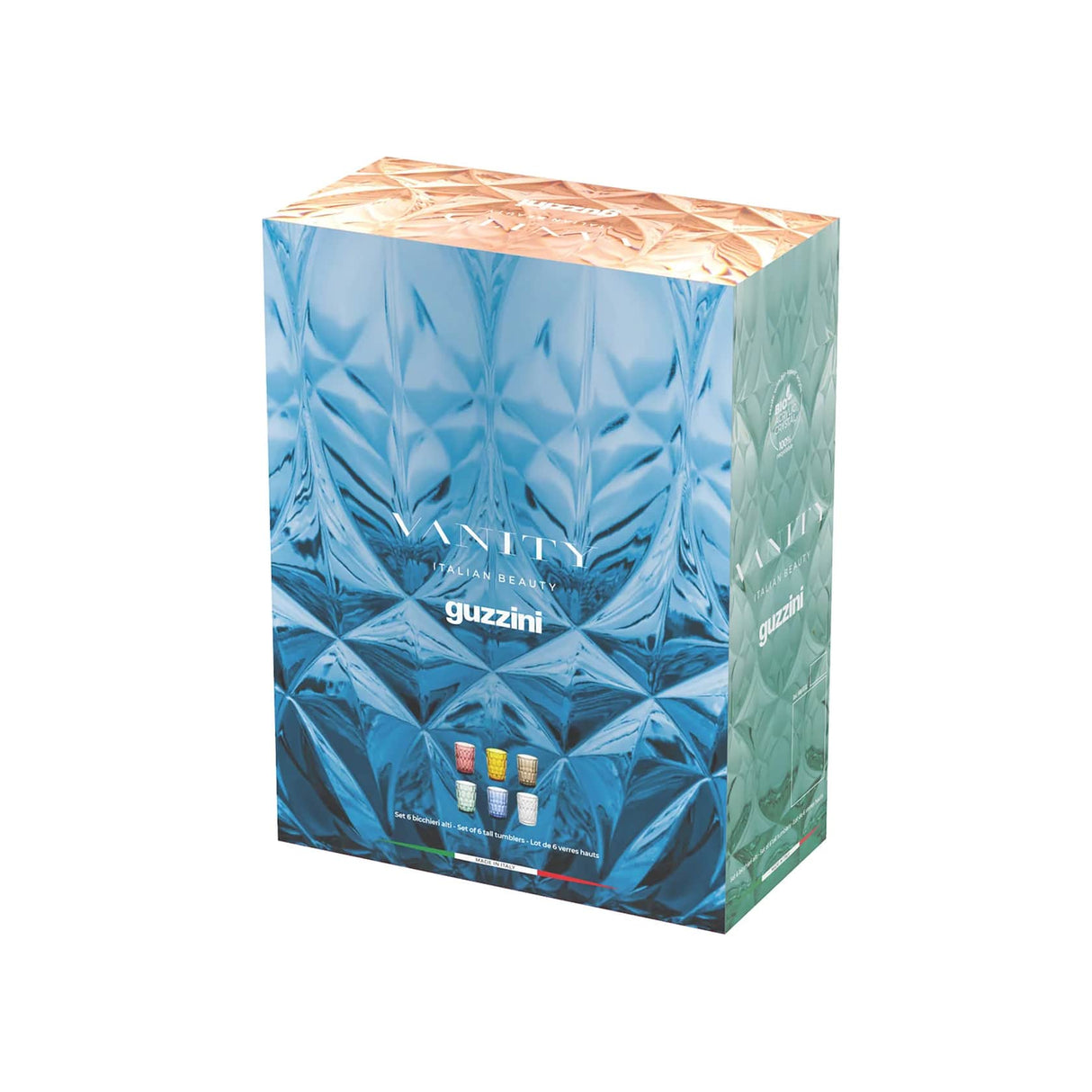 guzzini guzzini set 6 bicchieri alti vanity d 86 cm h 118 cm multicolor ean 8008392396116