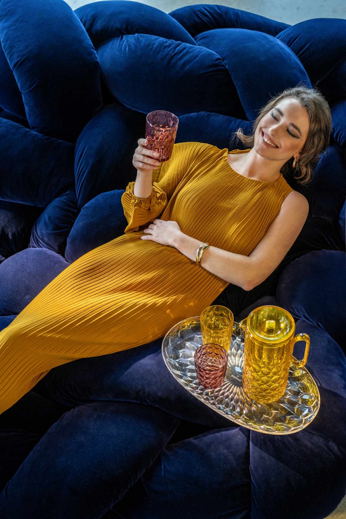 guzzini guzzini portabicchieri vanity bio based 12 x 103 cm h 1830 cm giallo zafferano ean 8008392400905