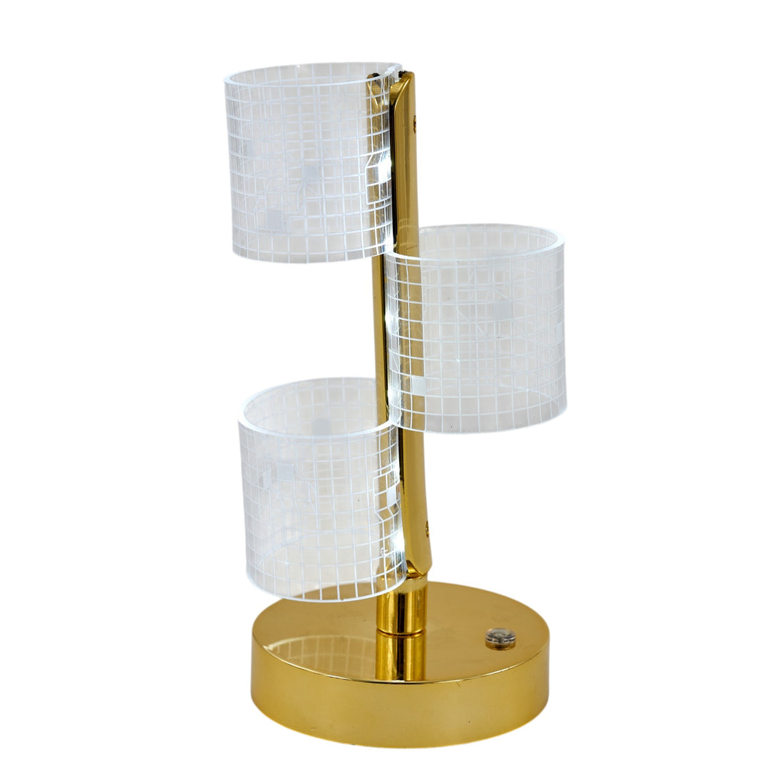 L'Arcolaio Gold & Crystal Table Lamp Three Cubes Modern Design