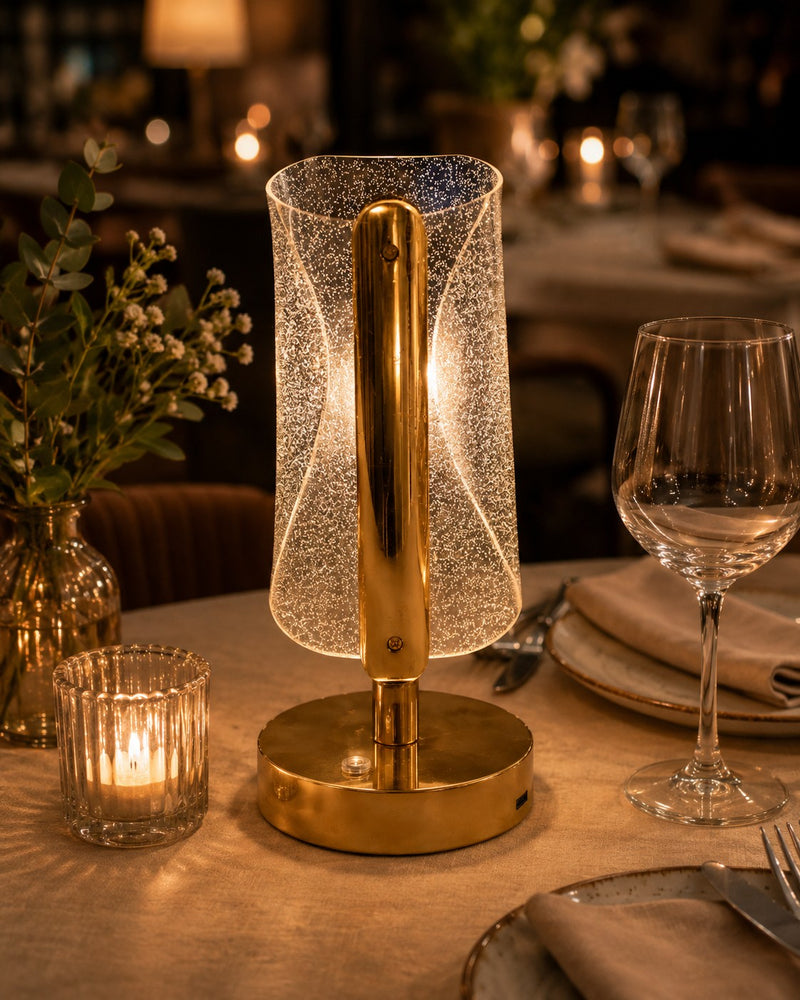 L'Arcolaio Gold & Crystal Cocoon Table Lamp 9.3x7.8 cm Modern Design