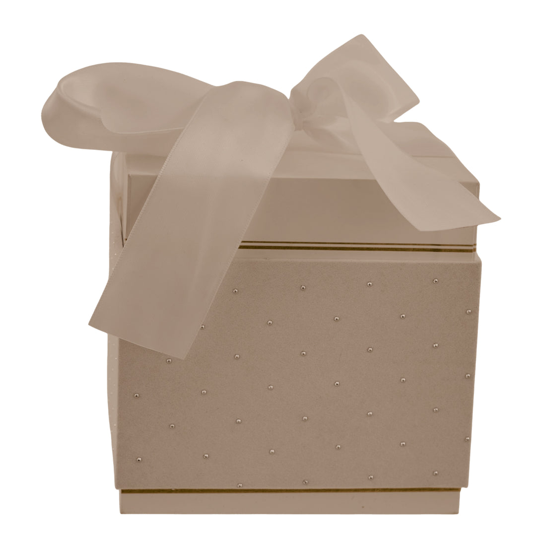 L'Arcolaio Square Medium Christmas Box in Velvet 14.7x14.7x14.2 cm Dove Grey Velvet