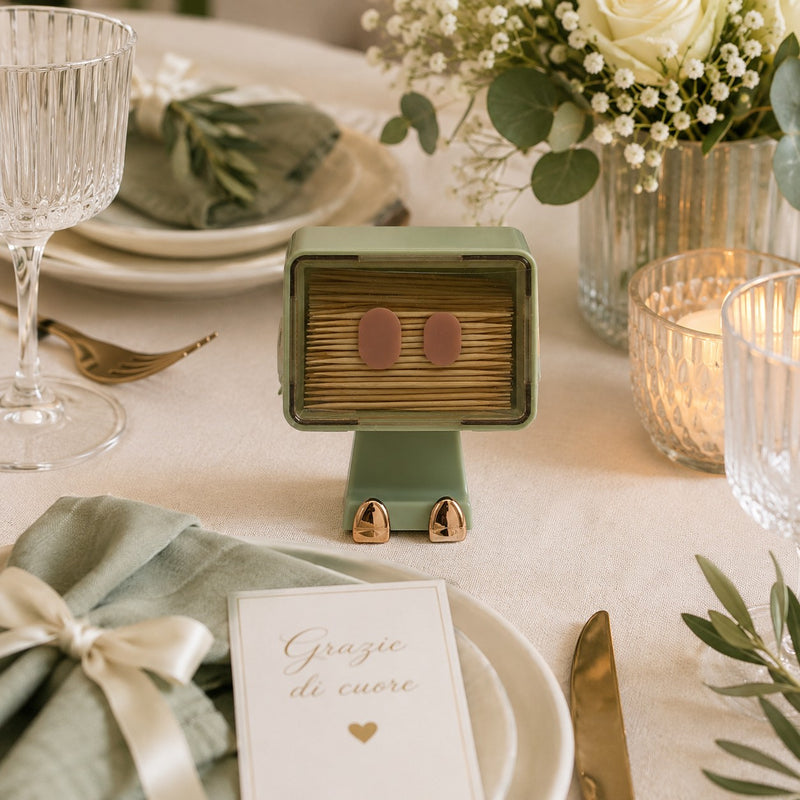 The Green Robot Toothpick Holder - Original Table Accessory