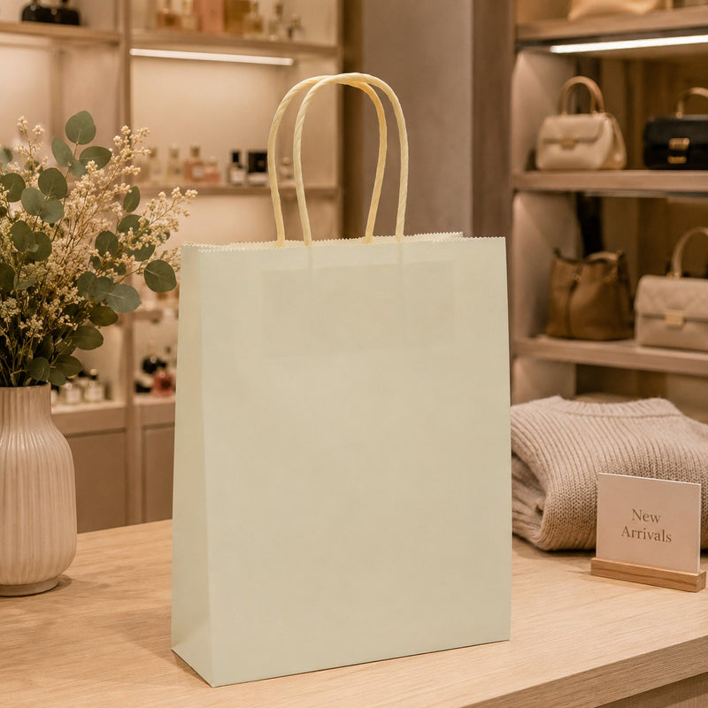 L'Arcolaio Kraft Cream Shopper Gift Bag 22X10X29 Pack 10 Pcs