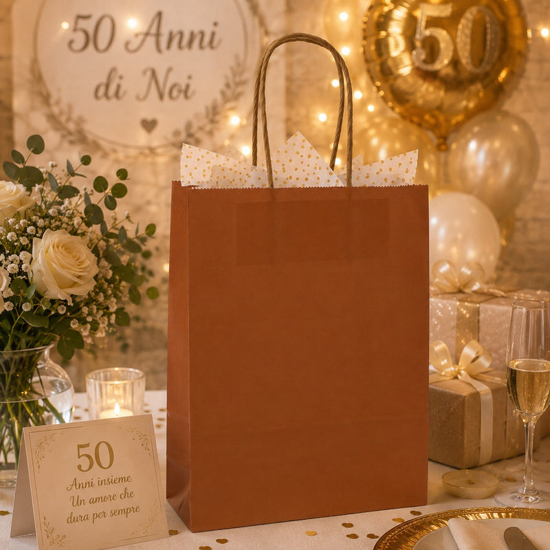 L'Arcolaio Kraft Rust Shopper Christmas Gifts 22X10X29 Box of 10 Pcs