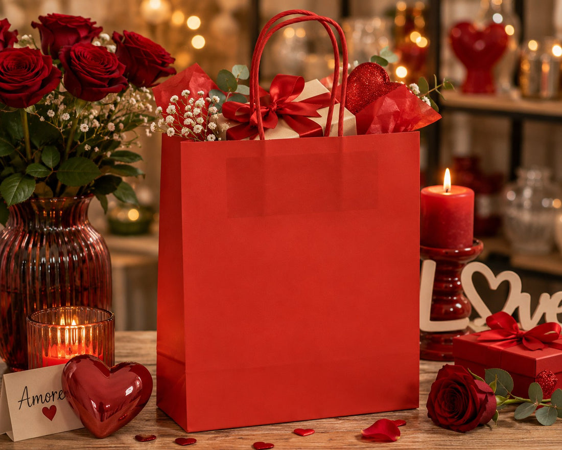 L'Arcolaio Kraft Shopper Bag Red Christmas Gifts 45x15x50 Cm Box of 10 Pcs