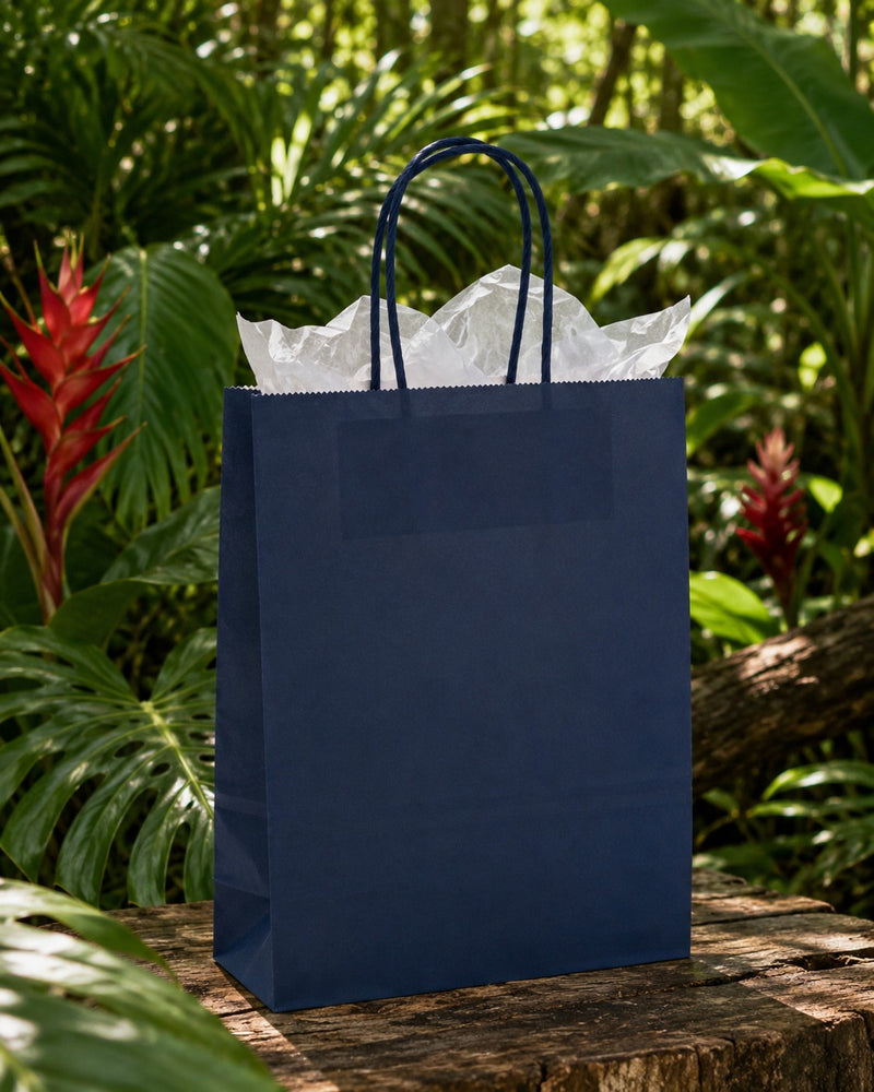 L'Arcolaio Blue Kraft Shopper Gift Bags 54X14X45 Cm Pack of 10