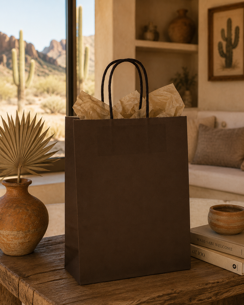 L'Arcolaio Brown Kraft Shopper Gift Bags 54x14x45 cm - Pack of 10