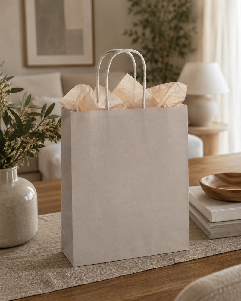 L'Arcolaio Kraft Dove Grey Christmas Gift Shopper 54X14X45 Cm Pack of 10
