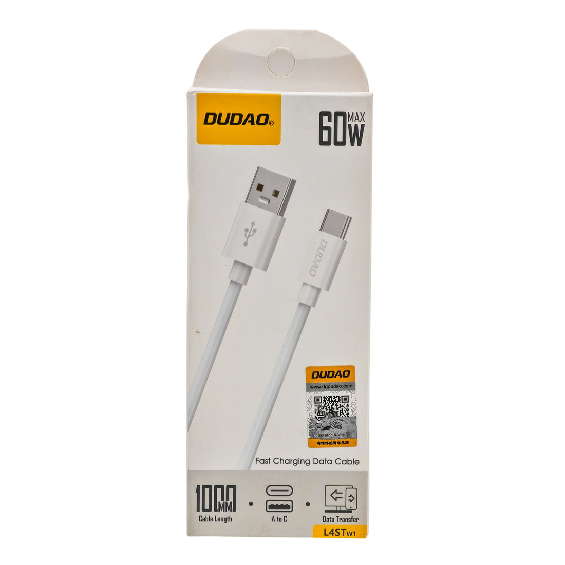 Arcolaio USB to USB-C 60W Fast Charging and Data Transfer Cable 1m White
