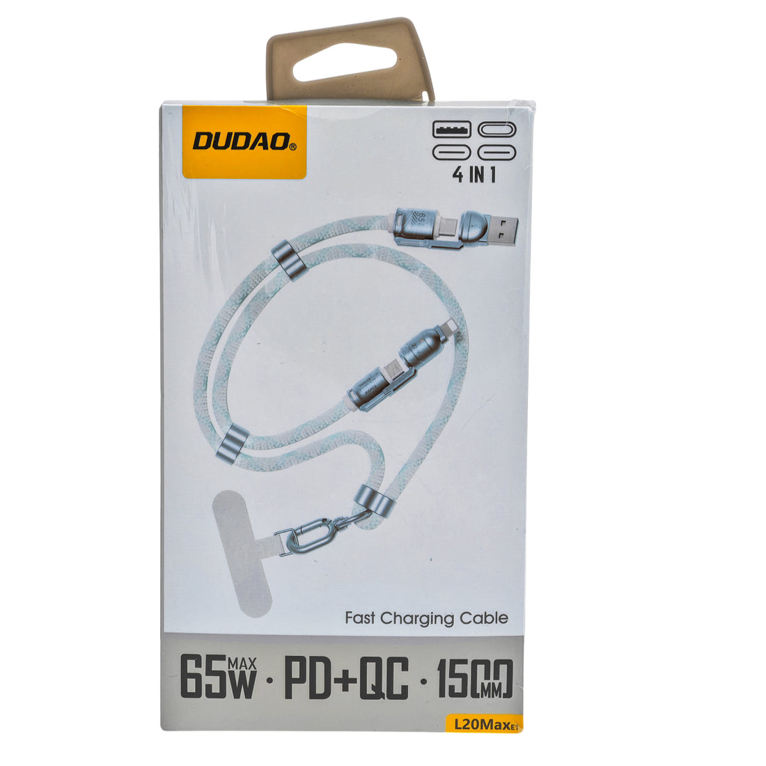 The Empty Spool 4-in-1 USB-C/Lightning 65W PD QC 1.5m Silver Multi-Charging Cable
