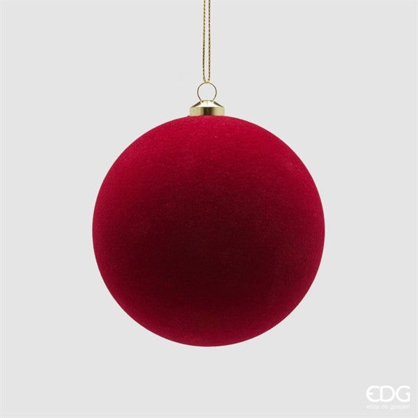 EDG Enzo De Gasperi Burgundy Velvet Christmas Baubles Ø10 cm – Set 6 Pcs