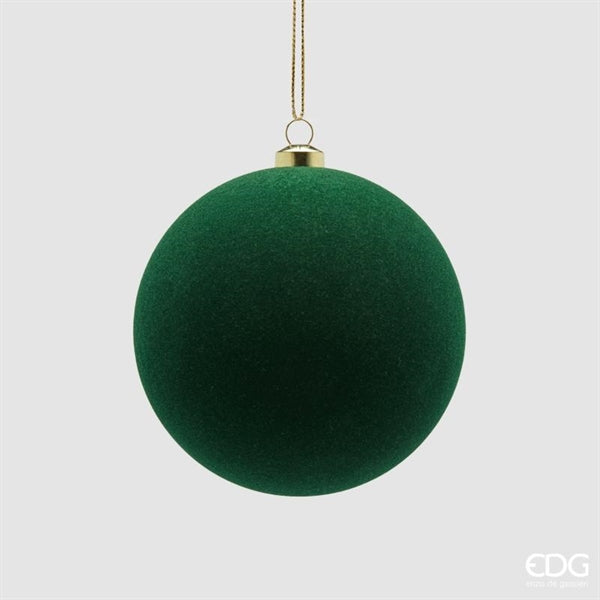 EDG Enzo De Gasperi Dark Green Velvet Christmas Baubles Ø10 cm – Set of 6 Pcs
