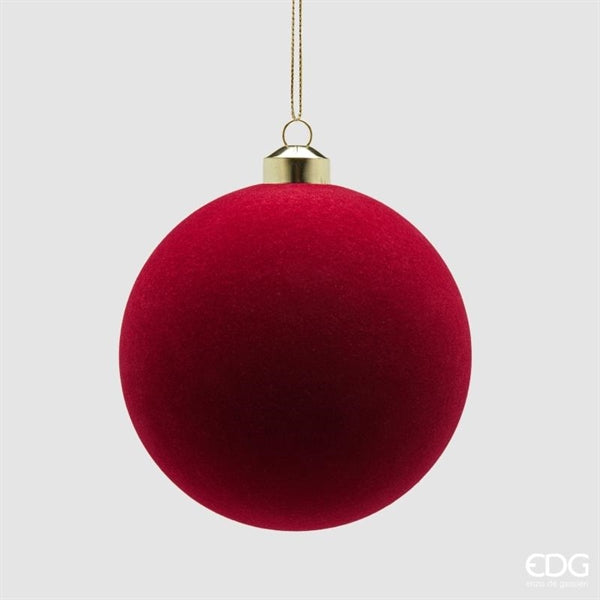 EDG Enzo De Gasperi Velvet Christmas Baubles Burgundy Ø12 cm – Set of 4 Pcs