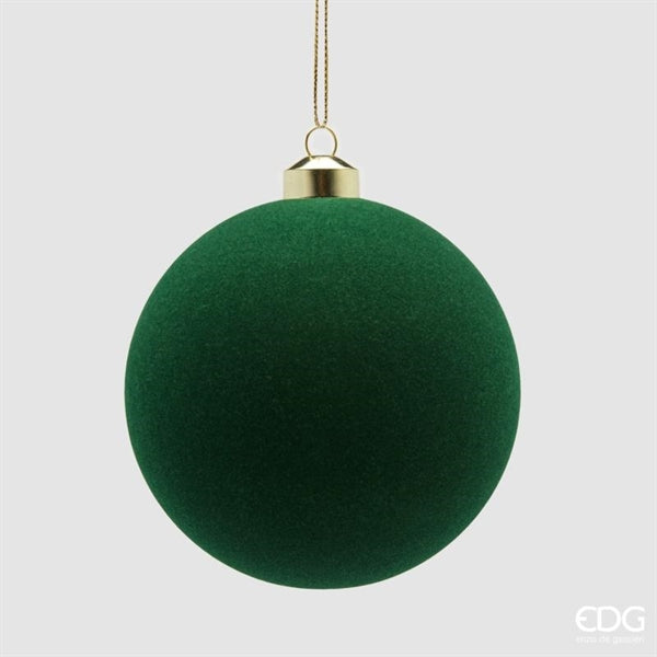EDG Enzo De Gasperi Velvet Christmas Balls Dark Green Ø12 cm – Set of 4 Pcs