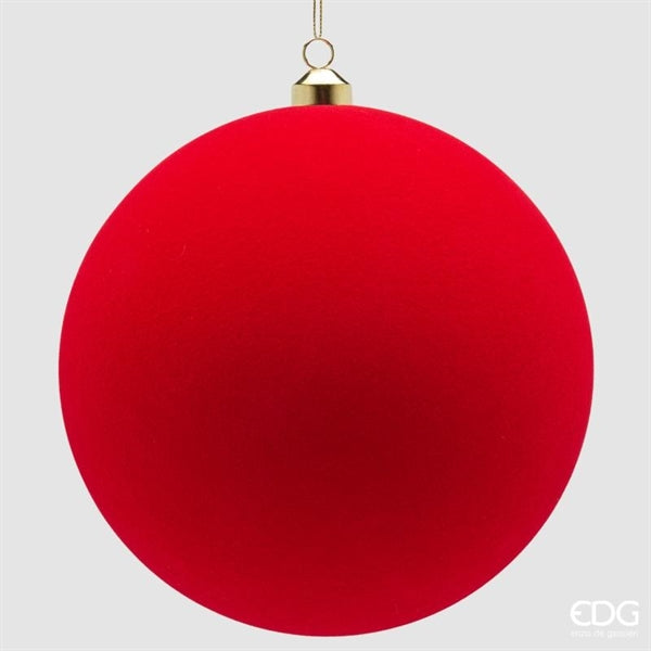 EDG Enzo De Gasperi Red Velvet Christmas Baubles Ø20 cm – Set of 3 Pcs