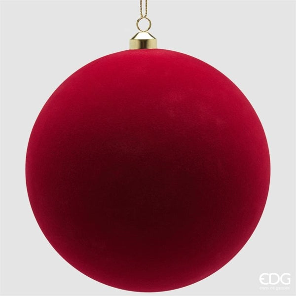 EDG Enzo De Gasperi Burgundy Velvet Christmas Baubles Ø20 cm – Set of 3 Pcs