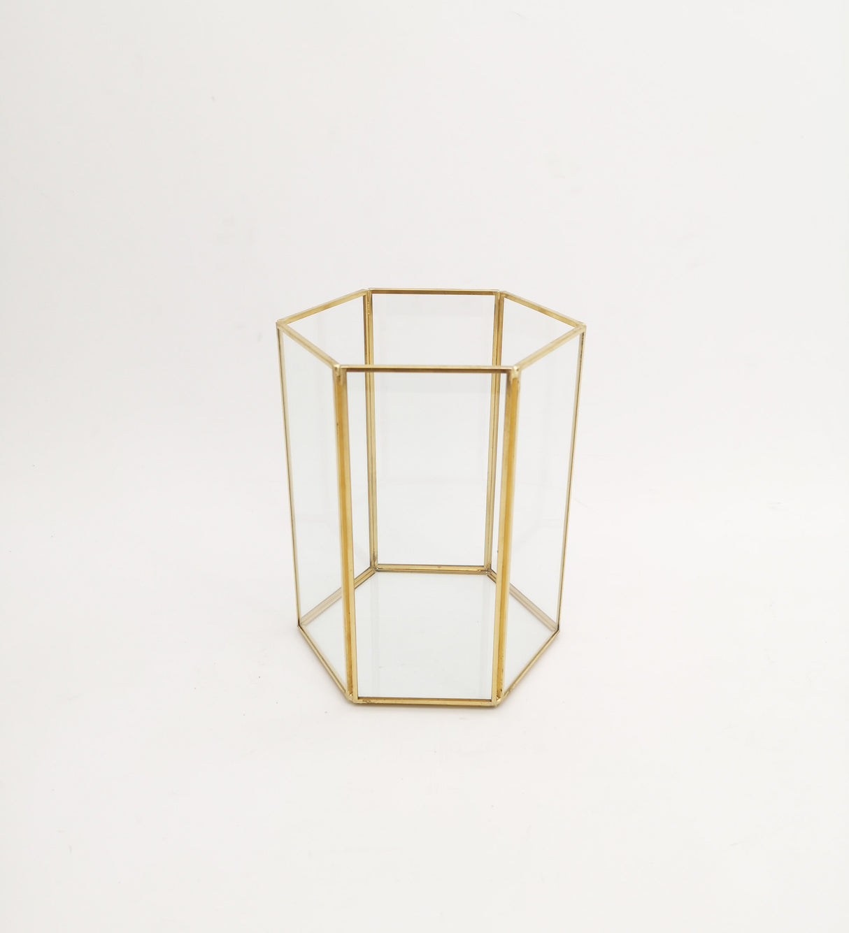 Vimin Box Geometric Cylinder Glass Metal H 17.5 Cm L 12.5 Cm L 12.5 Cm