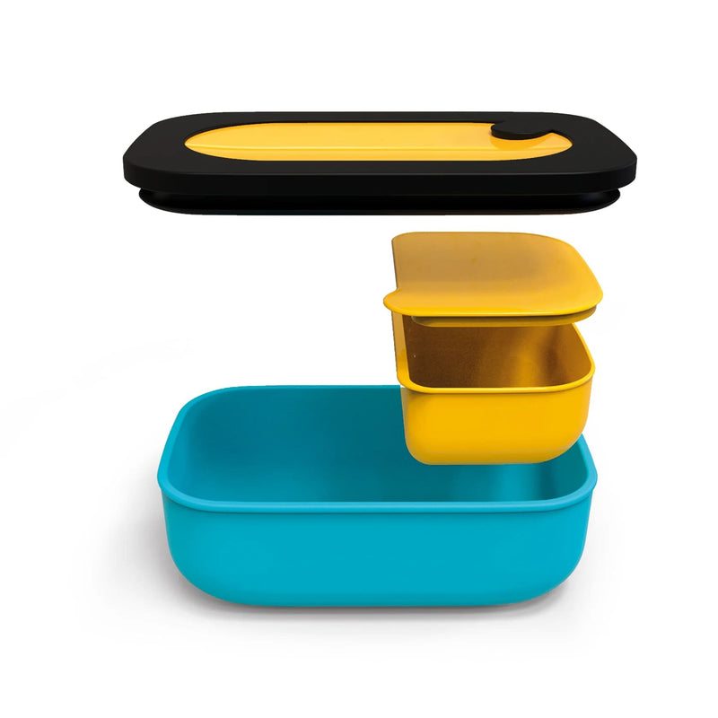 guzzini guzzini set lunch box con posate da viaggio store go blu zaffiro ean 8008392382553