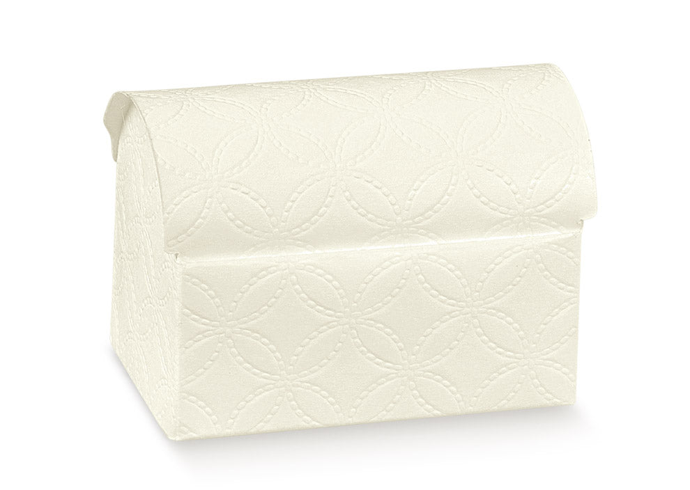 Scotton Sugared Almonds Box 130 x 90 x 95 Mm Matelassè White 10 Pcs