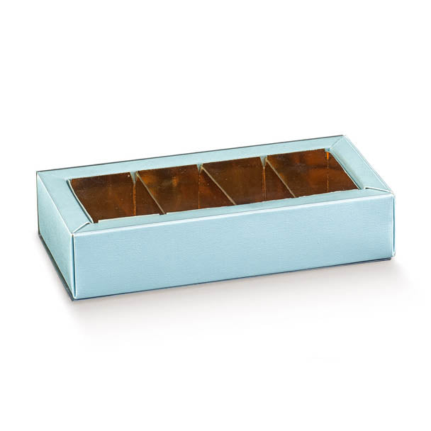 Scotton Box Square 120 x 50 x 30 Mm Blue Linen 10 Pcs