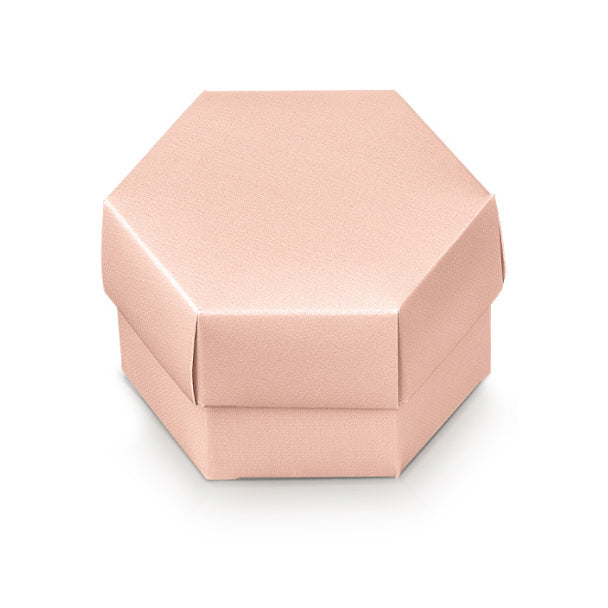 Scotton Hexagon Box with Divider 80 x 55 Mm Ciprino Linen 10 Pcs