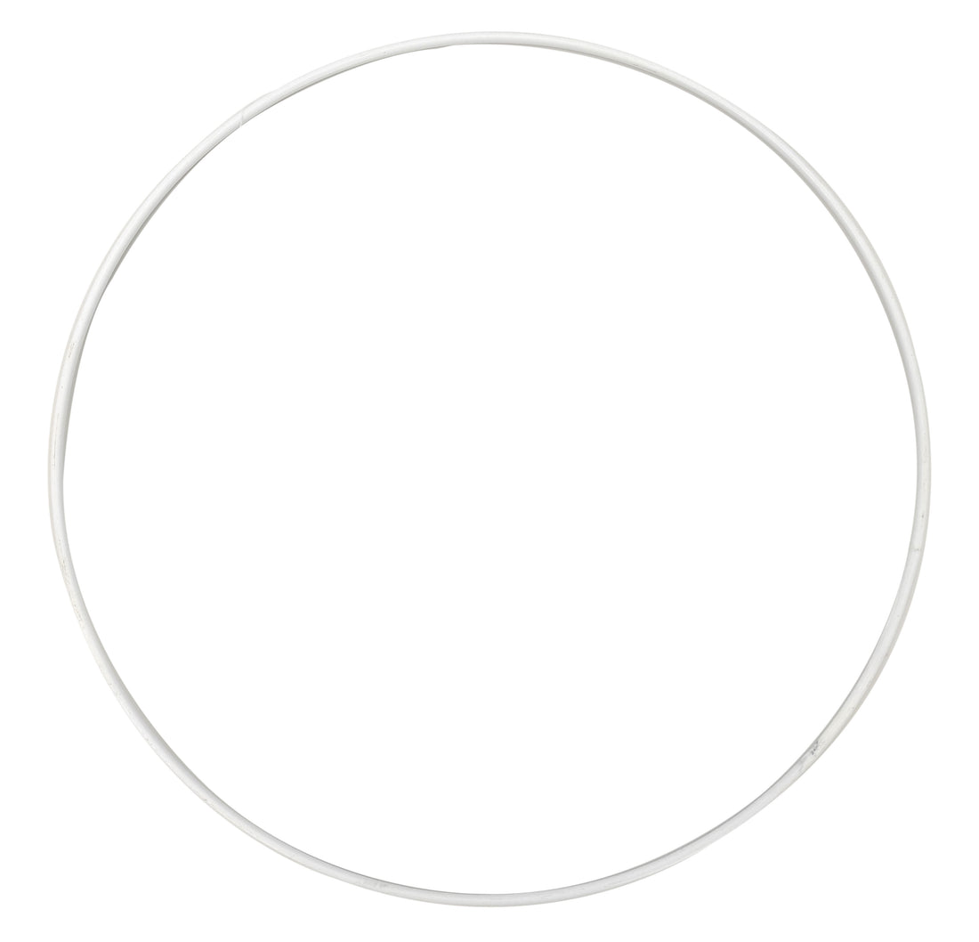 Wicker Box Metal Ring D 40 Cm White