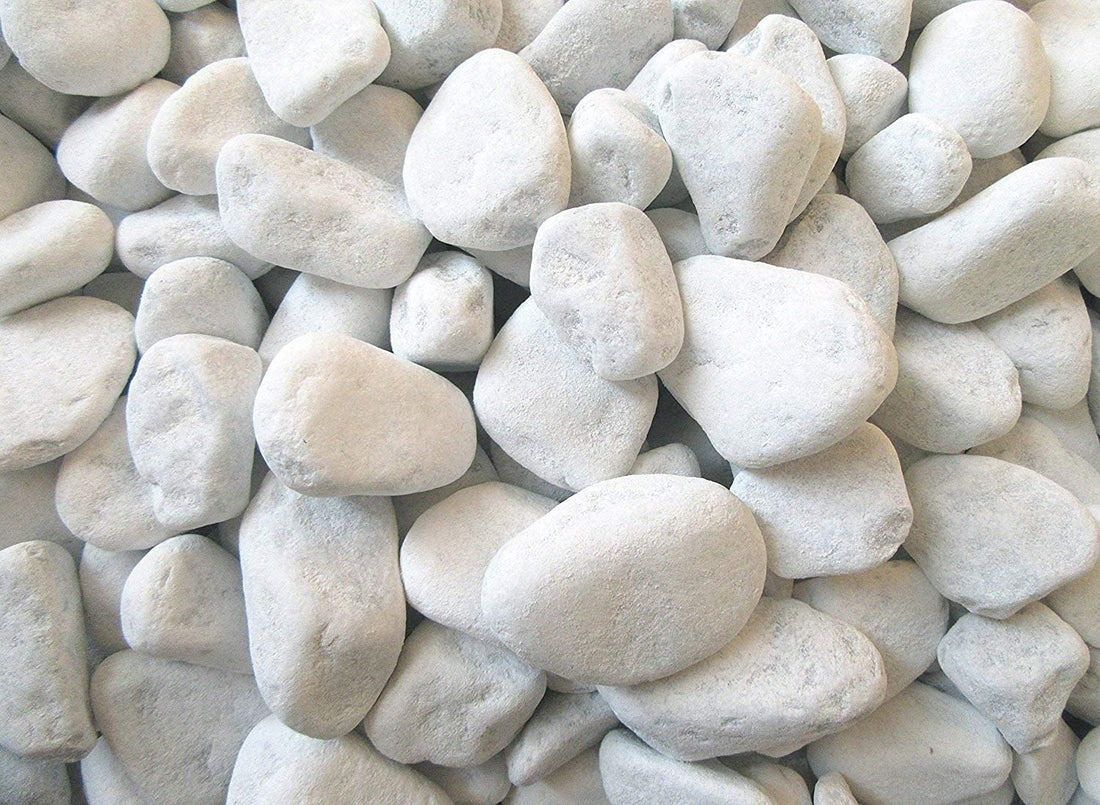 The Spinning Wheel Pebbles White Carrara 25 / 40 Mm 20 Kg