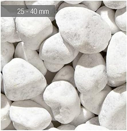 The Spinning Wheel Pebbles White Carrara 25 / 40 Mm 20 Kg