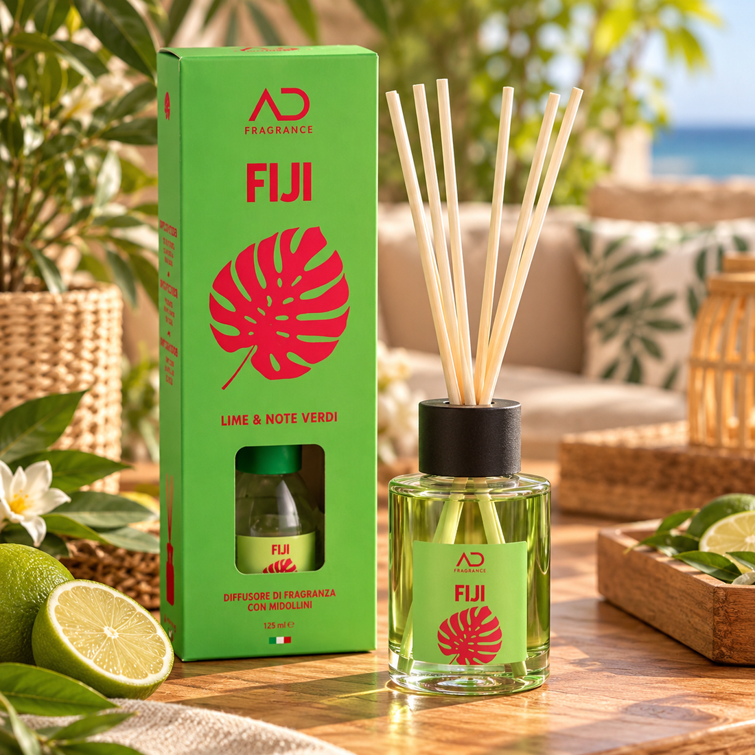Ad Trend Diffusore di Fragranza Fiji con Midollini 125 ml – Profumatore per Ambienti e Arredo Casa