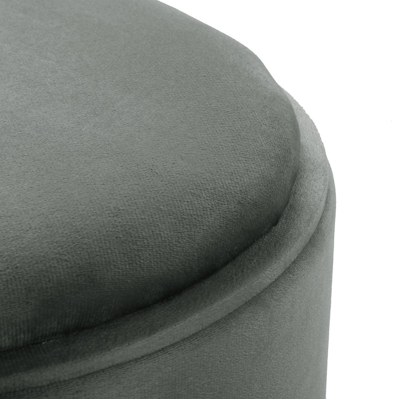 Versa Puff with Storage and Gray Velvet Tray