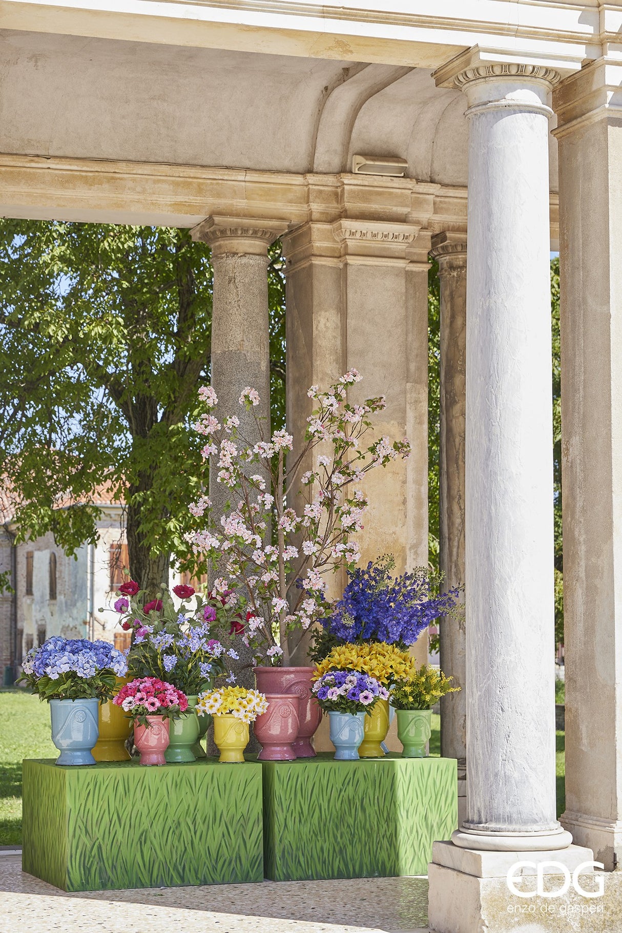 EDG Enzo De Gasperi Sakura Branch Artificial Cherry Blossoms H 60 Cm Pink