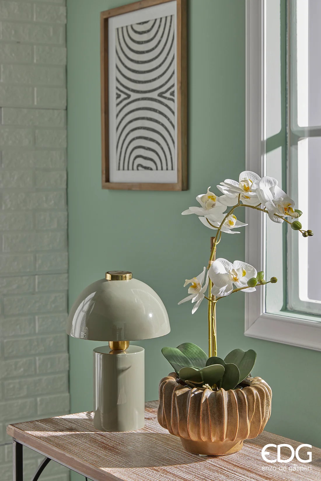 edg enzo de gasperi edg enzo de gasperi orchidea phalaenopsis con vaso ramo x2 artificiale h 58 cm white ean 8059824358080