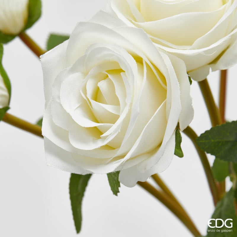 edg enzo de gasperi edg enzo de gasperi mazzo rosa con foglie h 40 cm bouquet 10 fiori white ean 8059824530905
