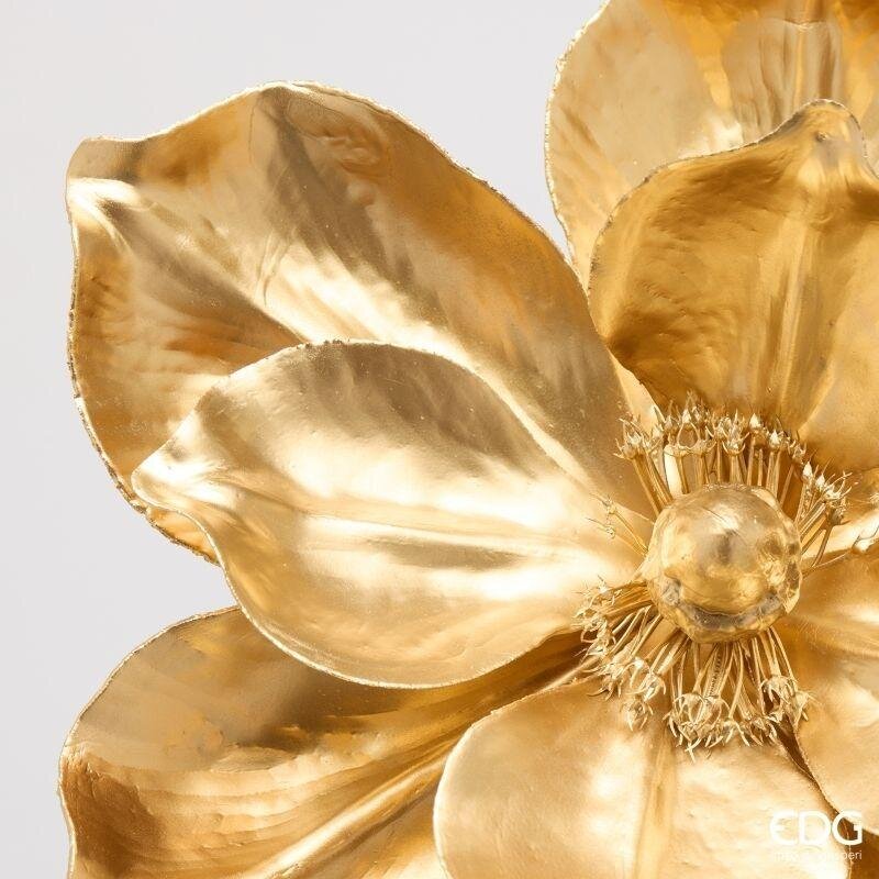 EDG Enzo De Gasperi Magnolia Glossy Branch Gold H65 Ø25 cm – Christmas Floral Decoration
