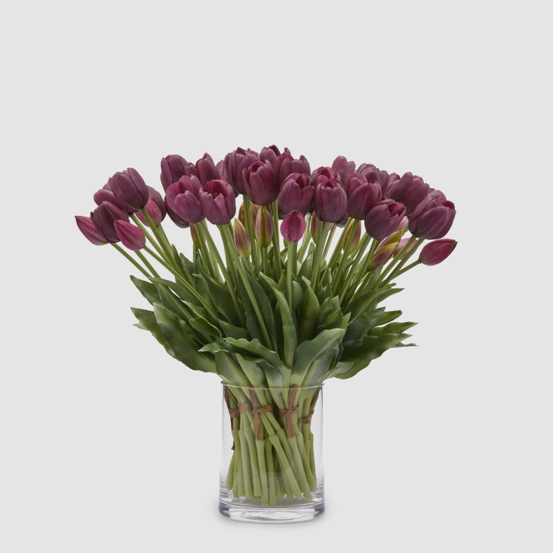 EDG Enzo De Gasperi Bouquet of 5 Closed Tulips Rubber H 40 Cm Purple