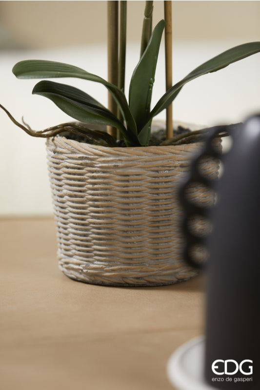 edg enzo de gasperi edg enzo de gasperi orchidea phalaenopsis pianta x3 artificiale con cesto h 48 cm white ean 8059824123688