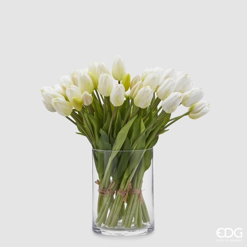 EDG Enzo De Gasperi Bouquet of 5 Tulips Olis Ass. H 40 Cm Ivory 1 Pc