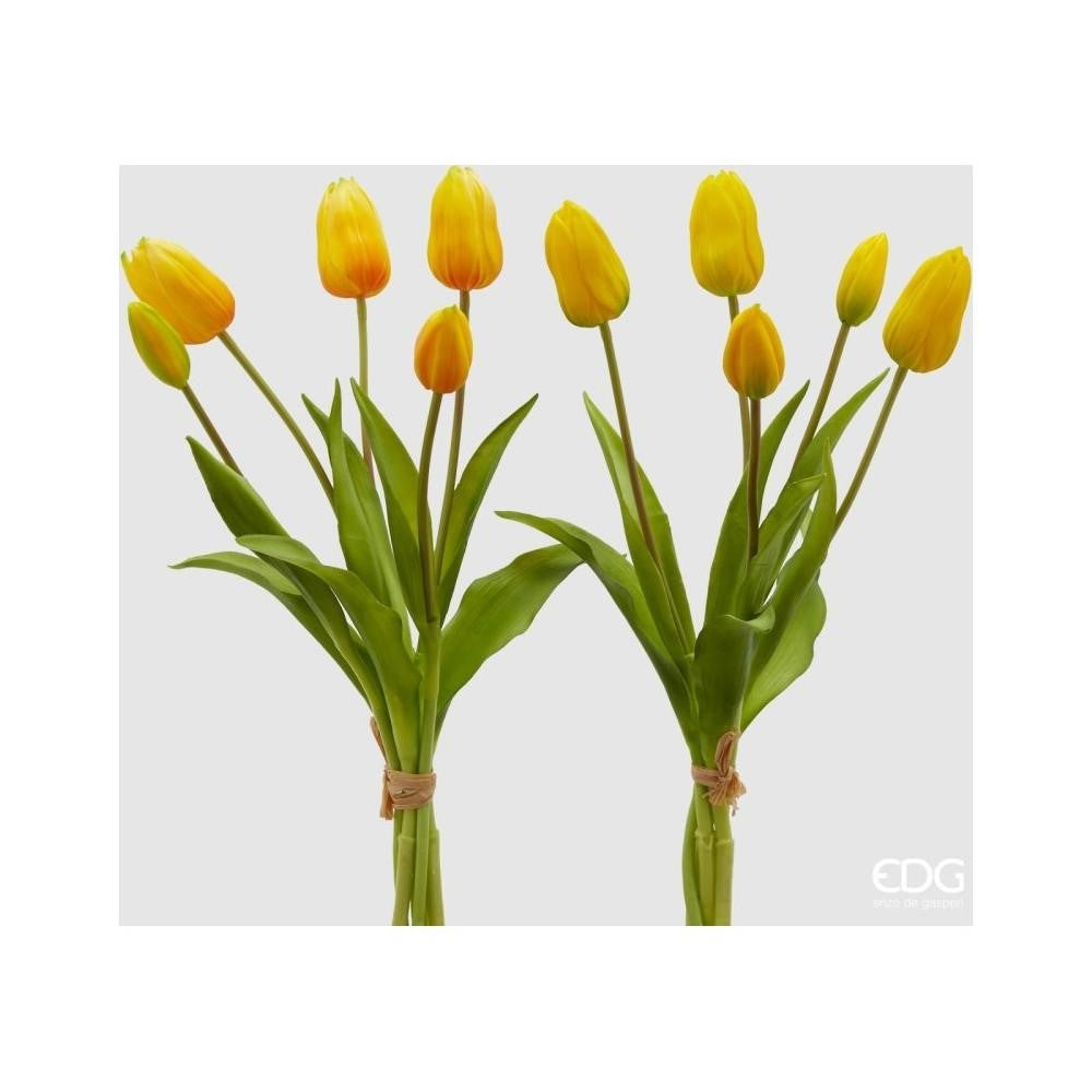 EDG Enzo De Gasperi Bouquet of 5 Tulips Olis Ass. H 40 Cm Yellow 1 Pc