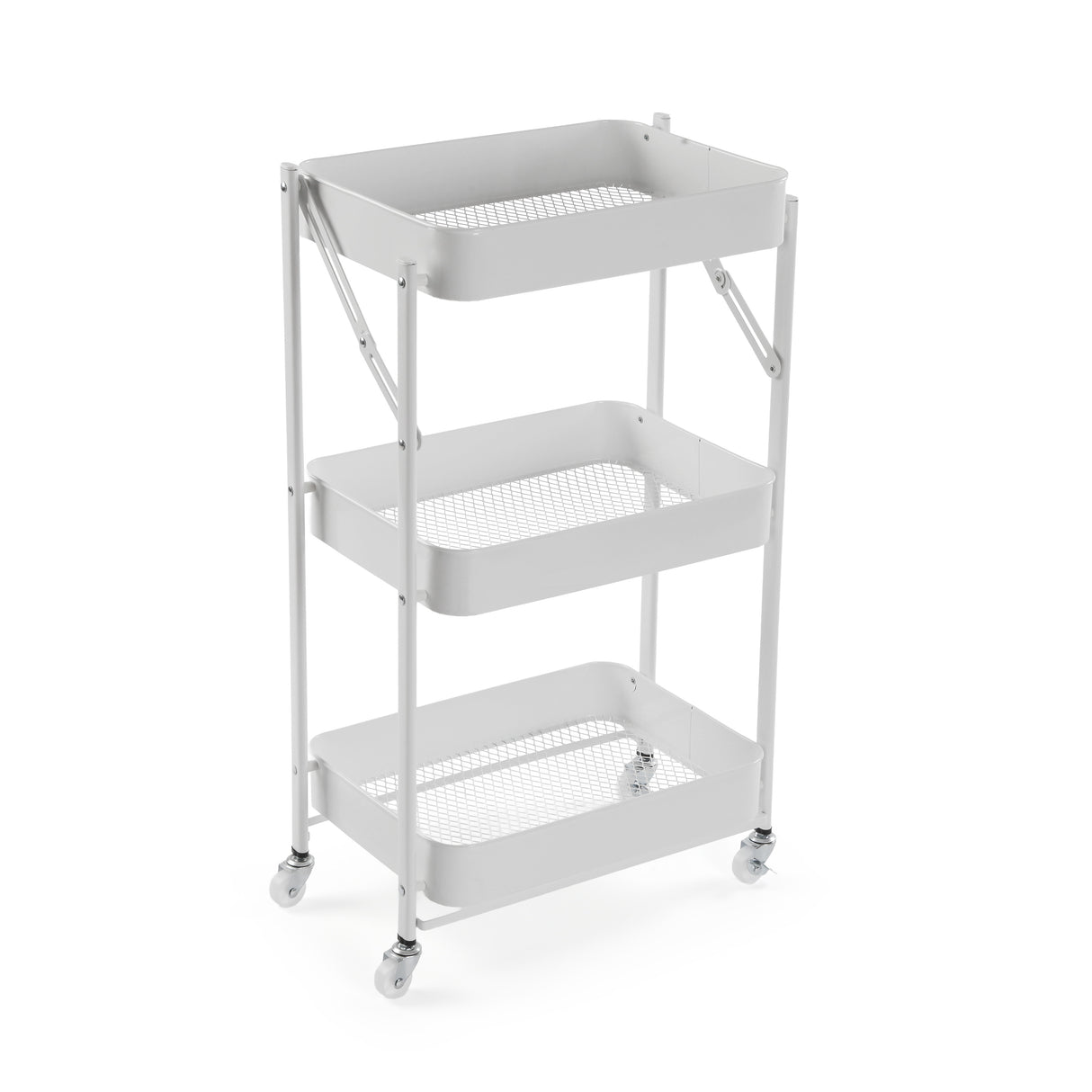 Versa Folding Cart in White Metal