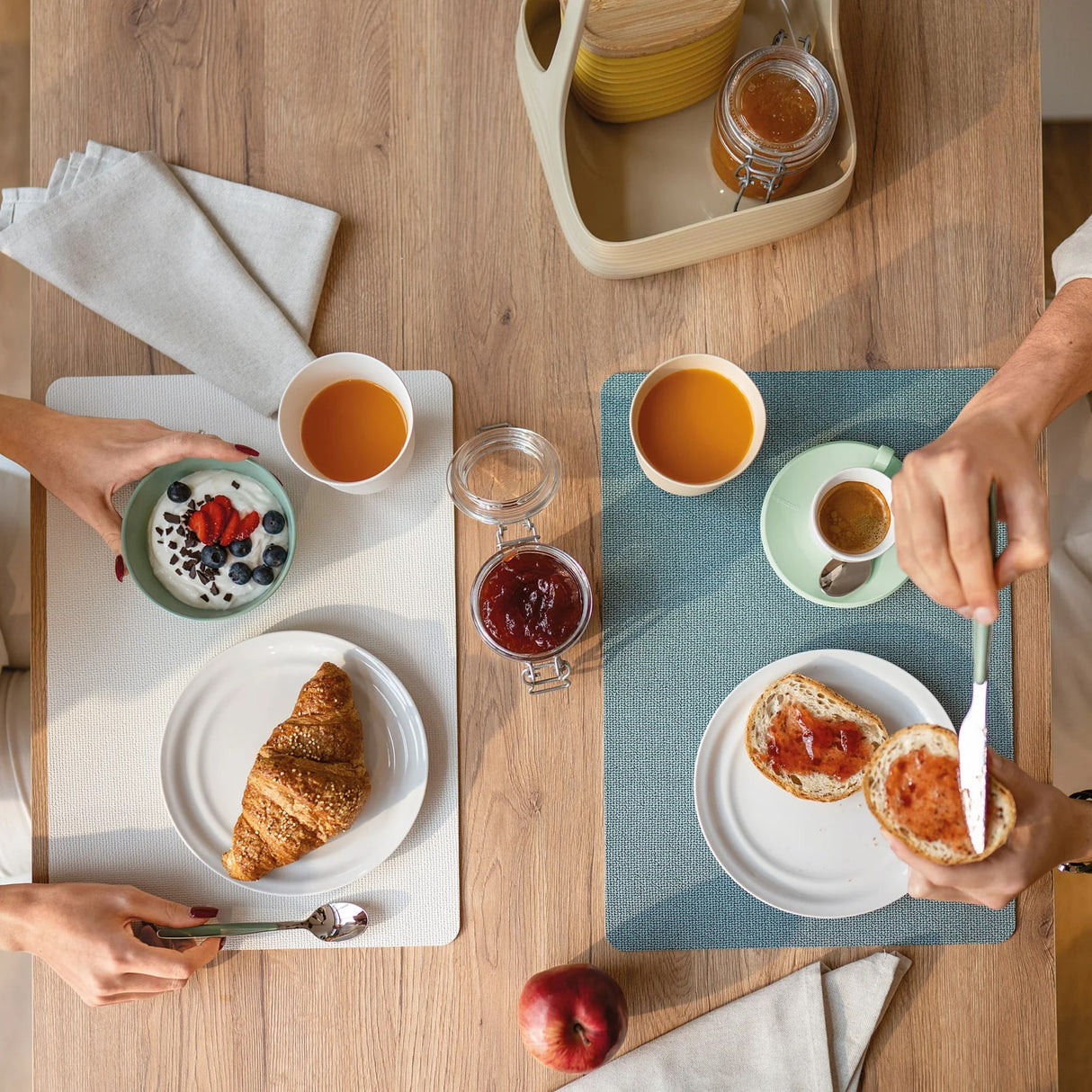 guzzini guzzini tovaglietta double face fiber 43 x 30 cm azzurro polvere ean 8008392357254