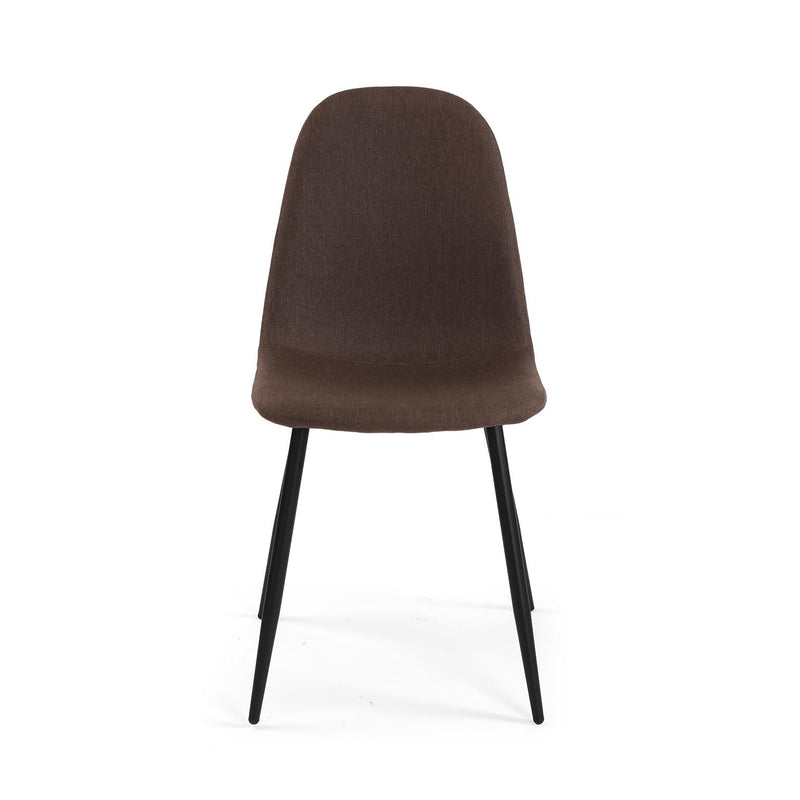 Versa Sedia da Pranzo Nora Color Marrone in Tessuto con Gambe in Metallo Nero – Sedia Moderna per Cucina e Soggiorno