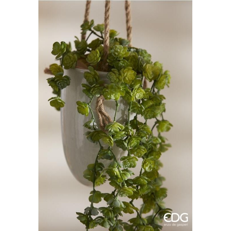EDG Enzo De Gasperi Echeveria Olis Hanging Bush H 44 Cm Artificial Light Green Plant
