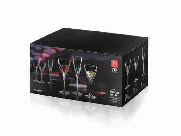 RCR Cristalleria Italiana Fusion - 3 - Set of 6 Glass Wine Glasses