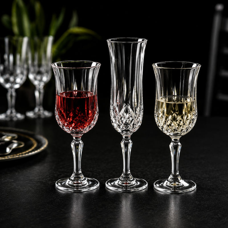 RCR Cristalleria Italiana Opera - FL - Set of 6 Crystal Flute Glasses