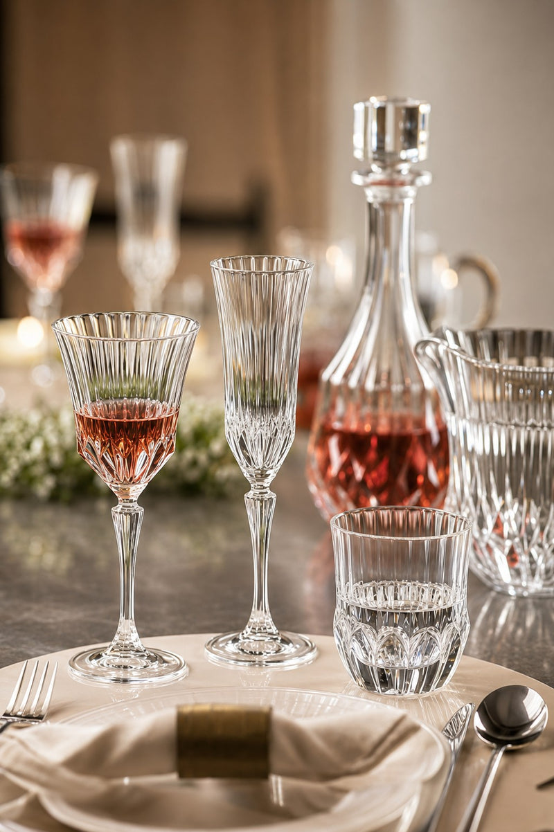 RCR Cristalleria Italiana Adagio - 3 - Set of 6 Glass Wine Glasses