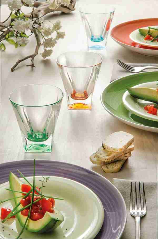 RCR Cristalleria Italiana Fusion Set of 6 Coloured Flute Glasses