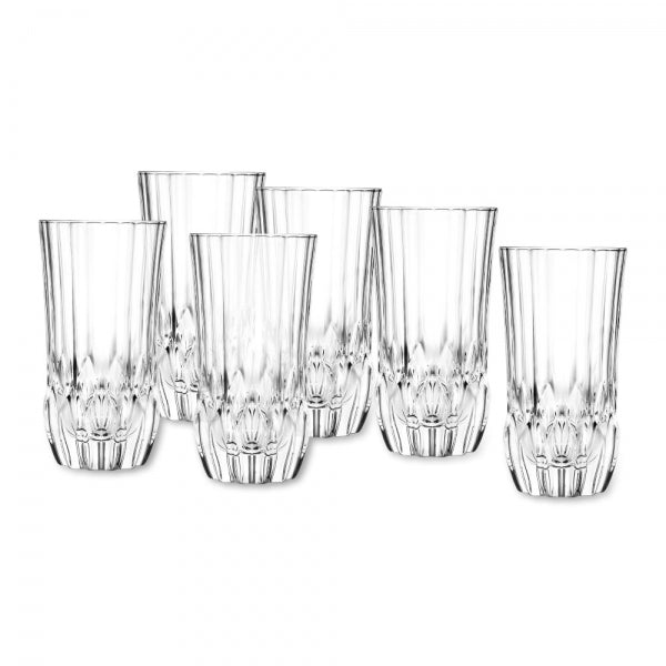 RCR Cristalleria Italiana Adagio - HB - Set of 6 Long Drink Glasses in Glass